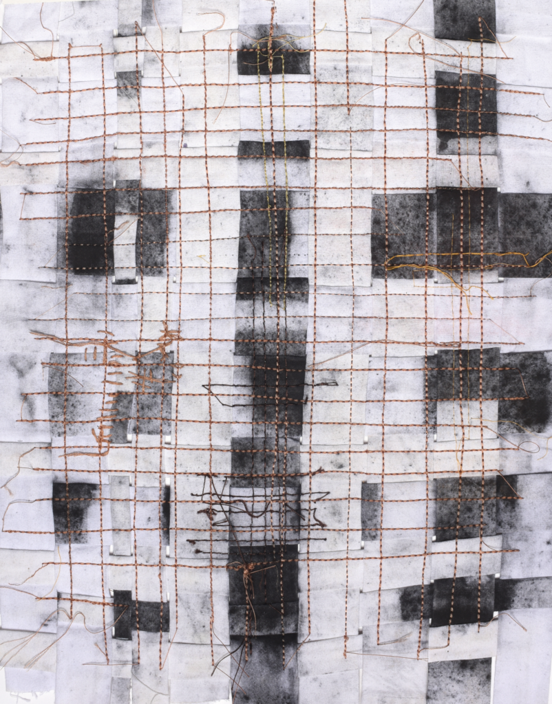 design_02 // material: recycling cotton // sewing silk // pigment: coal